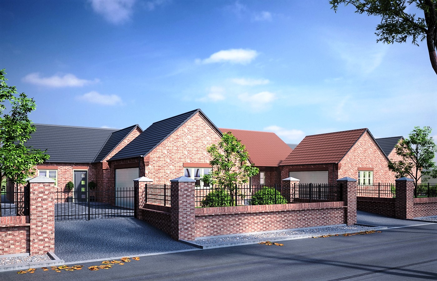 Bungalows property development CGI