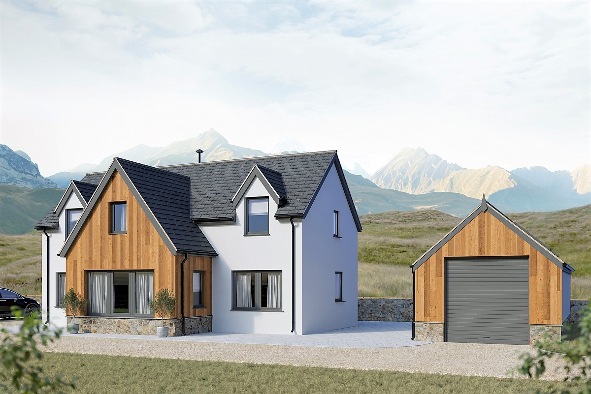 New build house in the isle of skye CGI.