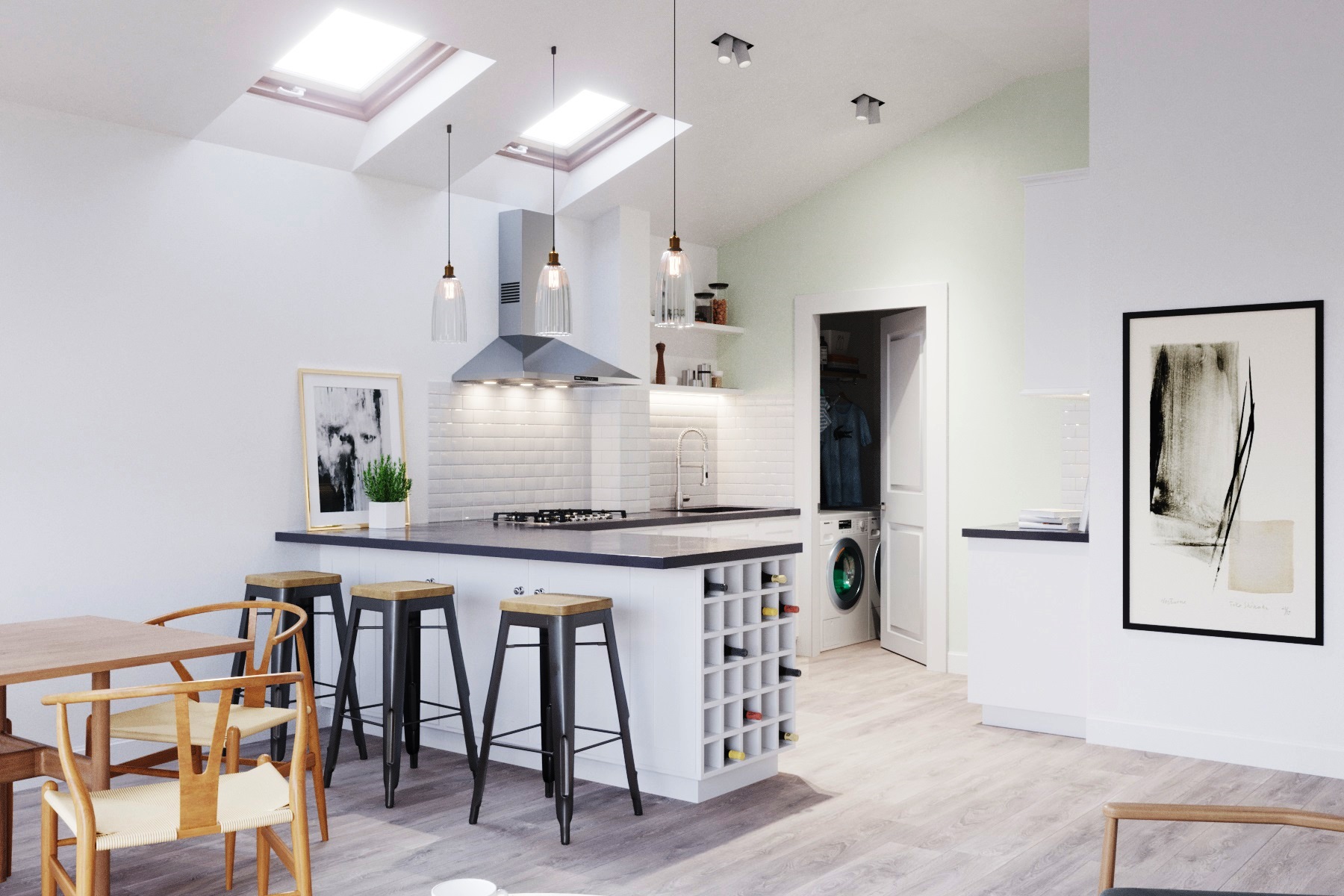 London property rear extension CGI