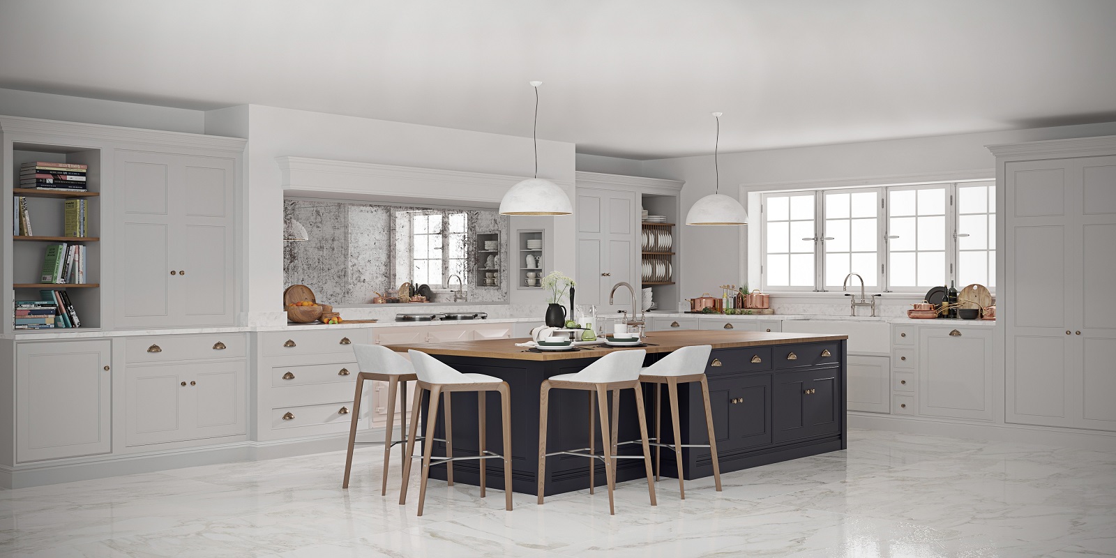 Traditional kitchen design CGI